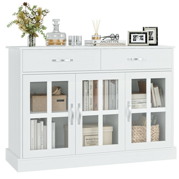 Homfa Buffet Storage Kitchen Sideboard with 3 Doors&2 Drawers