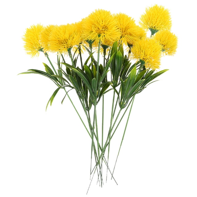 12 piezas de ramas artificiales de diente de león realistas Flores falsas de diente de león