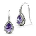 thumbnail image 1 of Alamode 3W100 Femmes Boucles d'Oreilles en Laiton Rhodié avec AAA Grade CZ en Améthyste, 1 of 1