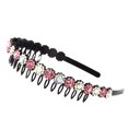 thumbnail image 3 of Visland Teeth Comb Non-Slip Hair Hoop Stable Shining Rhinestones Flower Decor Girls Headband Hair Accessories, 3 of 7