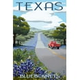 thumbnail image 3 of Texas - Bluebonnets & Highway - Lantern Press Artwork (12x18 Gallery Wrapped Stretched Canvas), 3 of 4