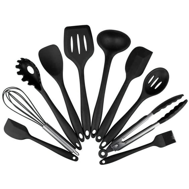 Juego de utensilios de cocina de silicona Juego de utensilios de cocina antiadherentes de 10 piezas Utensilios de cocina Utensilios para hornear Utensilios de cocina de silicona Adepaton 2033636-1