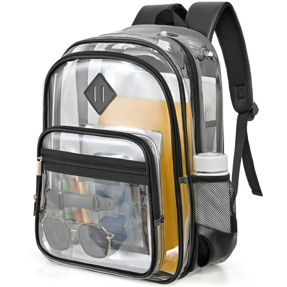Clear Backpack Heavy Duty,PVC Clear Bookbag for School College,See Through Backpack for Work Festival Security Travel