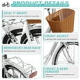 thumbnail image 5 of MOONCOOL 24/26 Inch Cruiser Bike for Women, 7 Speed Step-Through Bicycle with Basket, Rear Rack & Lock, Retro City Bike for Adults, 5 of 8