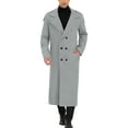 thumbnail image 2 of INSPIRE CHIC Men's Winter Pea Coat Notch Lapel Double Breasted Solid Color Overcoat, 2 of 6