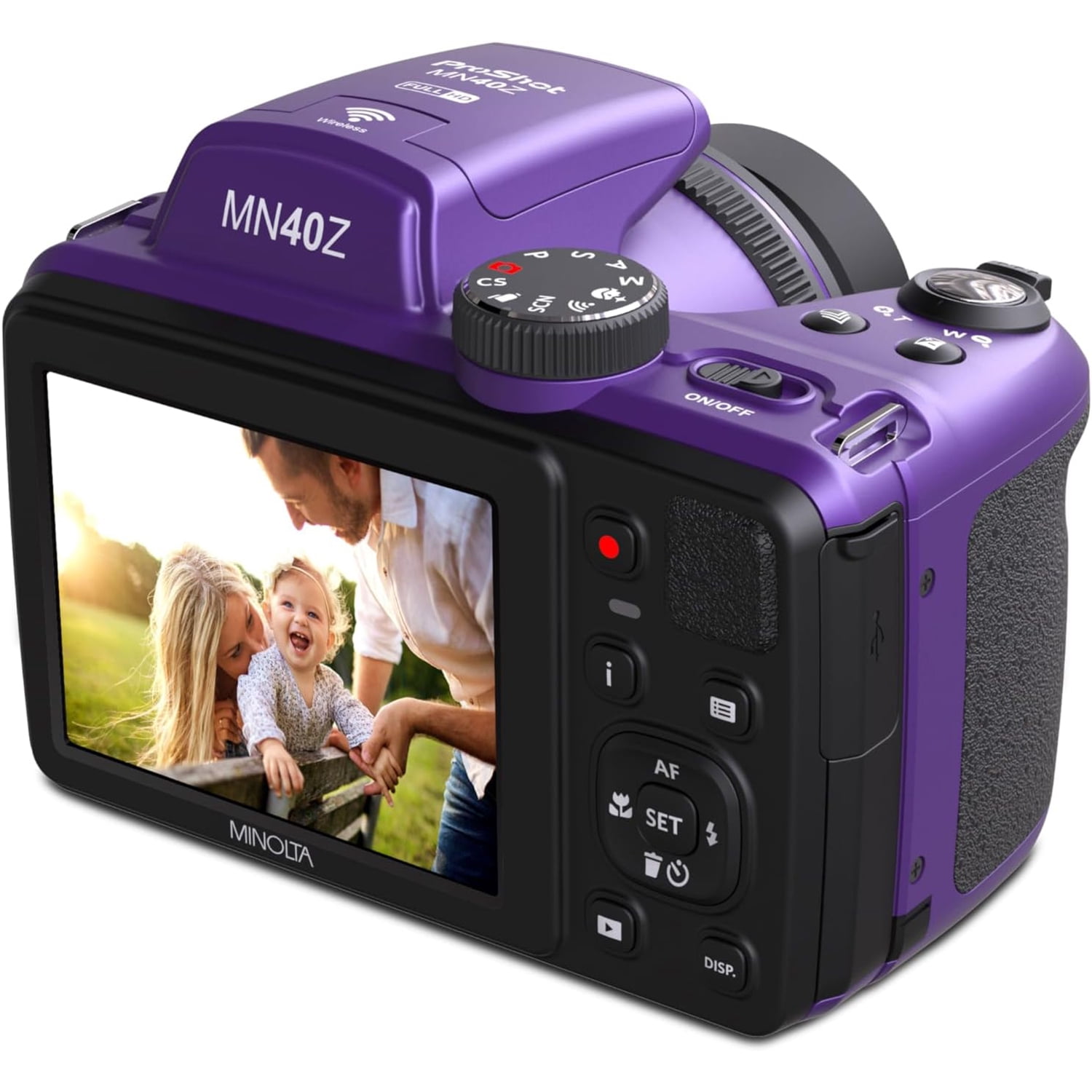 Minolta MN40Z 20 MP / 1080P FHD Bridge Camera w/40x Optical Zoom (Purple)