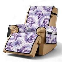TSOVTHRID Non Slip Recliner Slipcover Spandex Soft Fitted Sofa Couch Cover, Washable Recliner Chair Cover Purple Butterfly Tie Dye Print Furniture Protector with Elastic for Pet