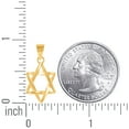 thumbnail image 2 of 925 Sterling Silver Yellow-tone Unisex Religious Judaica Star of David Religious Symbol Charm Pendant Necklace 23.8x12mm, 2 of 2