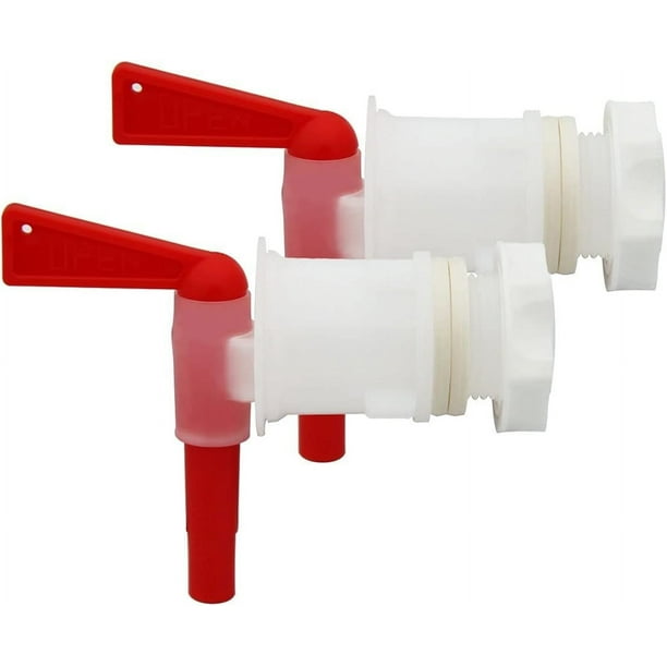 Paquete de 2 cubos de embotellado de plástico, grifo con espita para elaboración casera de vino, cerveza, grifo de cubo de plástico