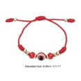 thumbnail image 2 of Uxcell Evil Eye Bracelets, Handmade Adjustable String Protection Good Luck Cord Braided Bracelet for Women Men, Red, 2 of 5