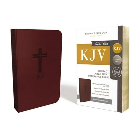 - KJV, Reference Bible, Compact, Large Print, Imitation Leather, Burgundy, Red Letter Edition