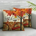 thumbnail image 3 of Hello Fall Pumpkin Patch Decorative Throw Pillow Covers , Happy Autumn Bicycle Maple Leaves Porch Outdoor Home Decor, Farm Fresh Orange Thanksgiving Farmhouse Couch Cushion Case, 3 of 5