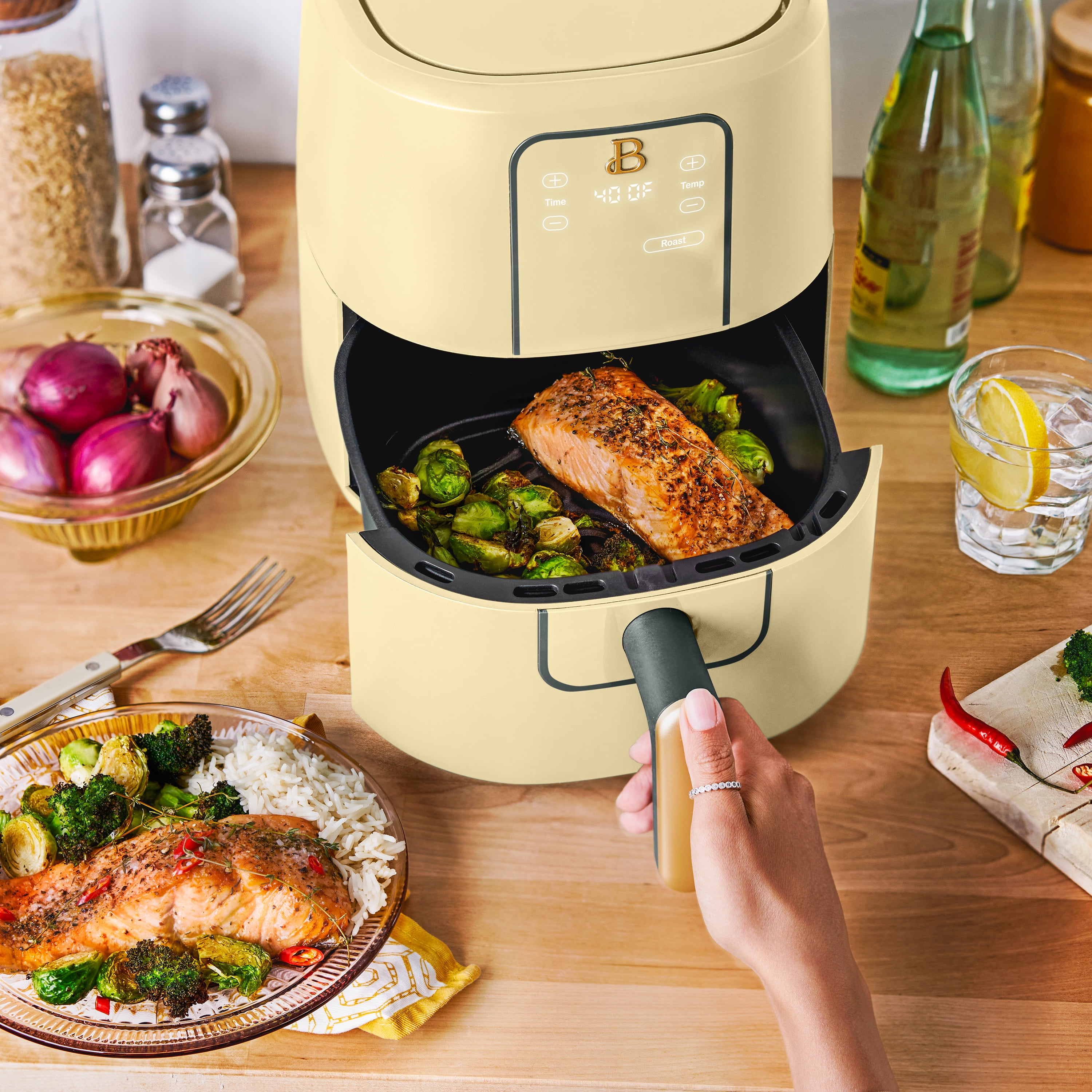 Beautiful 3 Qt Air Fryer with TurboCrisp Technology, EverGood™, Buttercream by Drew Barrymore