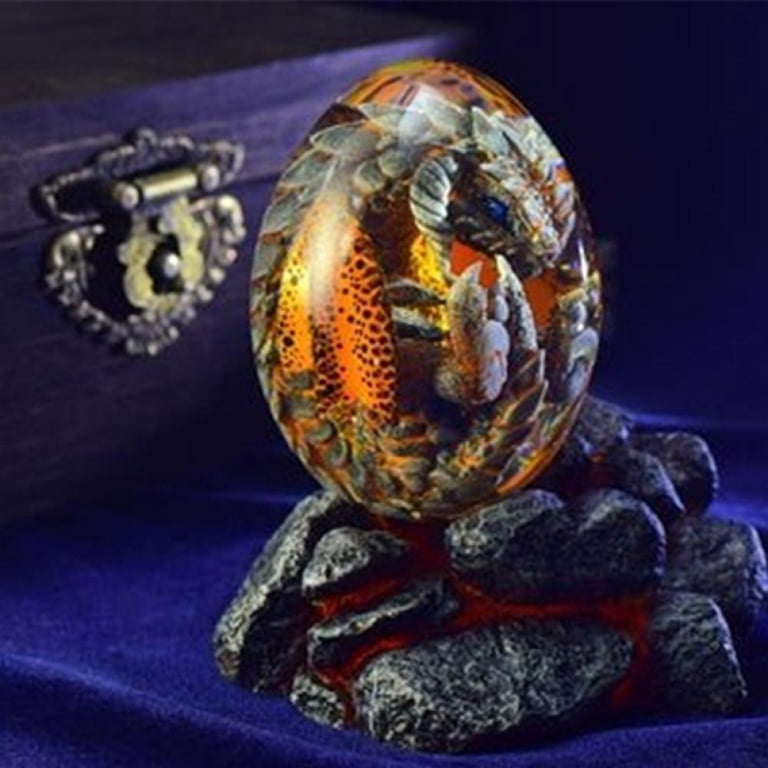 置物 HAWAII Dragon egg Lava Dragon Egg with Lighting Base Resin Transparent Dragon Eggs