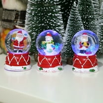 Opvise Glass Snow Globe Exquisite Holiday Decor Glowing Crafts Christmas Tree Santa Claus Snowman Glass Ball Ornament Home Decoration Style Random