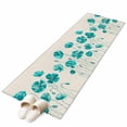 thumbnail image 2 of 2'x6' Rug Runners for Hallways Kitchen, Turquoise Flowers Non Slip Entryway Beside Floor Carpet Runner, Spring Retro Watercolor Botanical Floral Laundry Room Bedroom Throw Rugs Mat for Family Pet, 2 of 8