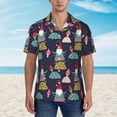 thumbnail image 2 of Sikiie Gnome With Mushroom Print Men's Hawaiian Shirt, Summer Beach Button Pocket Short Sleeve T-Shirt,Small, 2 of 7