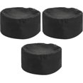 thumbnail image 1 of 3 Pieces Hat Toque Chef Hat Kitchen Food Service Hat With Elastic Band One Size Black, 1 of 5