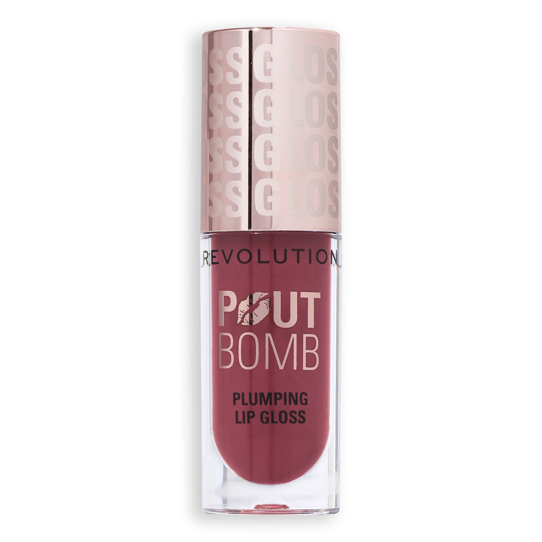 Revolution Pout Bomb Plumping High-Shine Lip Gloss with Vitamin E, Wild Mauve Pink