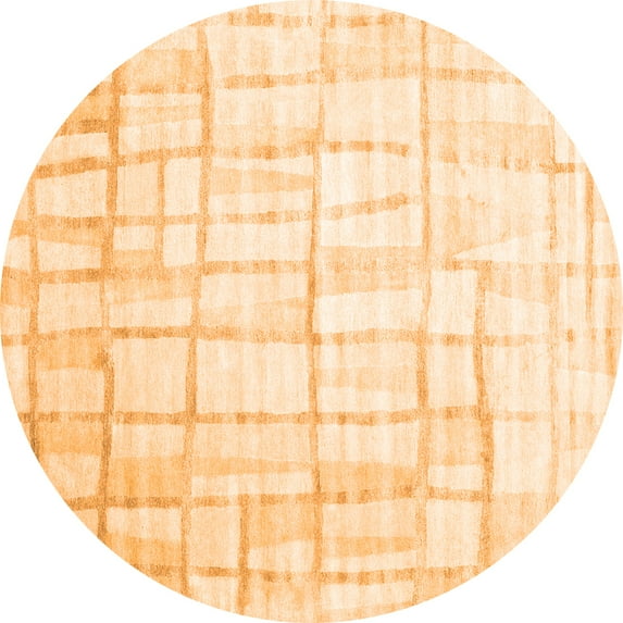 Ahgly Company Indoor Round Abstract Orange Contemporary Area Rugs, 5' Round