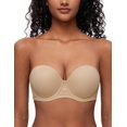 thumbnail image 1 of SHILIU-Women's Strapless Bra Padded Cup Push Up Plus Size Full Coverage Underwire Support, 1 of 4