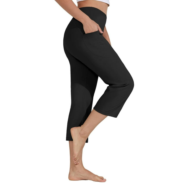 Clearance! Delayuji Fleece Lined Yoga Pants Capri Pants for Women