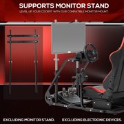 Supllueer Stable Racing Simulator Cockpit Adjustable With Gaming Red Seat Fits Logitech G920 G923 Thrustmaster Fanatec.Excluding electronic devices