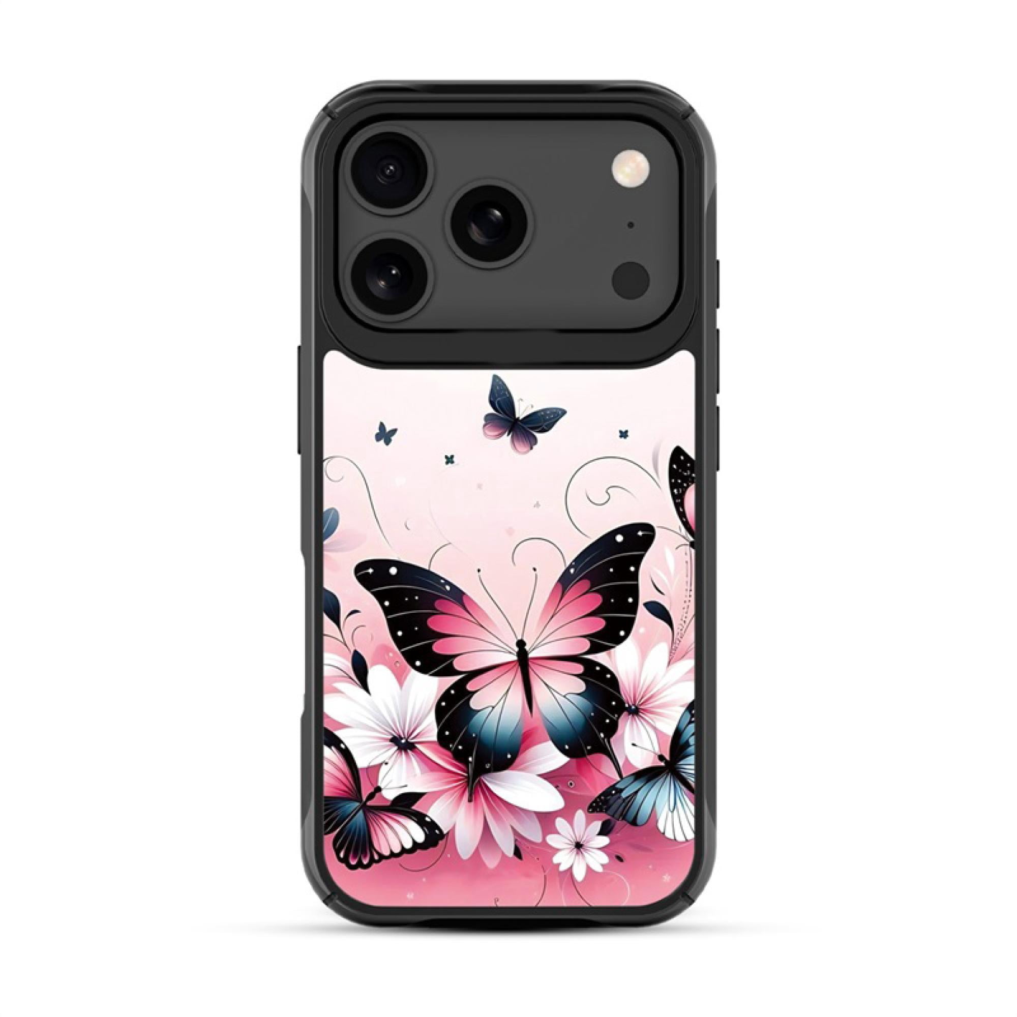 Magnetic-Charging Compatible Case for iPhone 17 Pro Max — Butterfly Bouquet