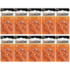 Hearclear Size 13 Zinc Air 1.45V Hearing Aid Batteries Orange Tab (60 Pack)