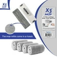 X3 Mop Replacement Microfiber Cleaning Pads, 4 Pack of Reusable Flat