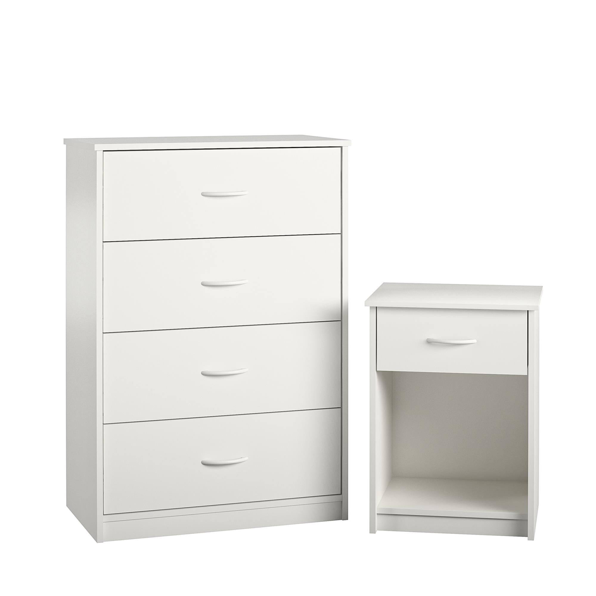 Mainstays Classic Nightstand With Drawer White Walmart Com Walmart Com