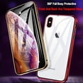 thumbnail image 4 of Magnetic Case For IPhone 14 13 12 11 Pro Max Xs Max Xr 7 8 Plus Mini, Magnetic Adsorption Double-Sided Screen Protector Clear Back Metal Bumper Phone Cases Cover, 4 of 5