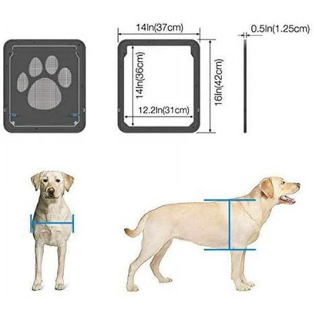 SHAR Pet Door Cat Microchip Pet Door Door for Large Dogs Pet Door for Screen Door 4 Way Lock