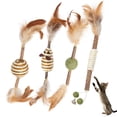 thumbnail image 1 of Silvervine Stick Toy Cute: 4PCS Fake Feather Bell Cat Chew Toy Kitten Catnip Toy, 1 of 9