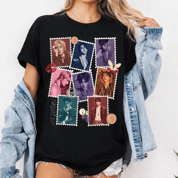 Retro Ateez Golden Hour Part 5 Graphics T-Shirt, Vintage Music Theme Casual Tee
