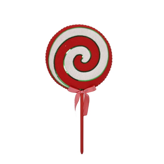 Swirl Lollipop Outdoor Christmas Decoration, Red, White, and Green, 24.4", by Holiday Time