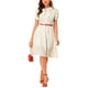 thumbnail image 5 of INSPIRE CHIC Vestido Vintage para Mujeres con Estampado Floral, Cuello Peter Pan, Largo a la Rodilla, Casual, Blanco, 5 of 8