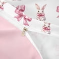 thumbnail image 4 of Erosebridal Cartoon Rabbit Queen Duvet Cover Set for Girls, Dreamy Bow Ribbon Bedding, Pink Reversible 3 Pieces, 1 Duvet Cover and 2 Pillowcases, No Comforter, 4 of 6