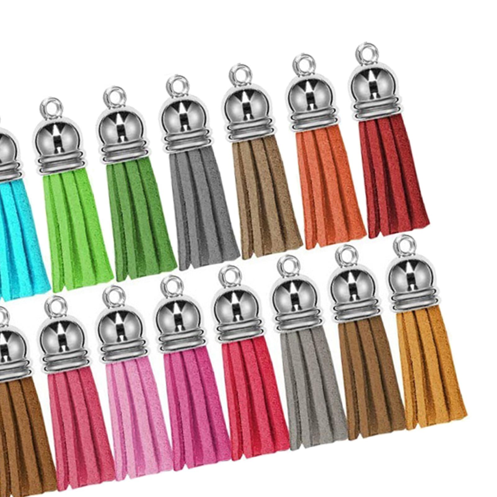 50pcs Mix Keychain Tassels Bulk PU Leather Tassel Pendants for DIY Keychain  and Craft