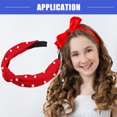 thumbnail image 7 of 1 Pc Satin Knotted Pearl Headband, Hairband for Women, Red, 1.1inches Wide, 7 of 7