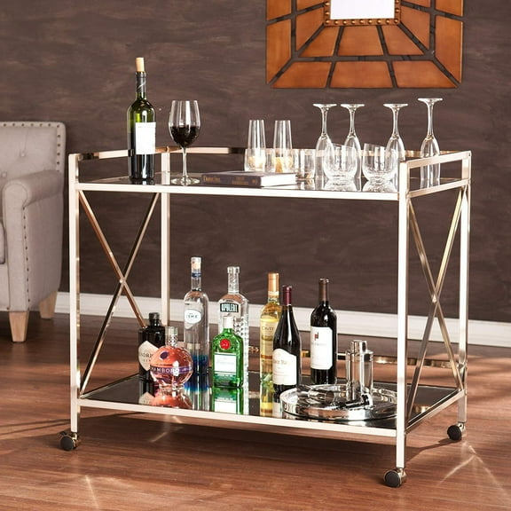 SEI Furniture Maxton Bar Cart in Metallic Gold