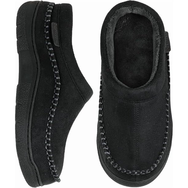 Pantuflas tipo mocasín para hombre, cálidas, suaves y cómodas, para interiores y exteriores, con suela ancha y esponjosa.