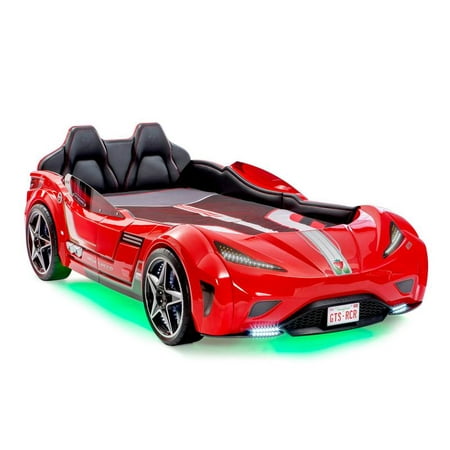 GTS White Twin Race Car Bed in Multiple Colors