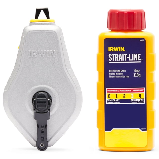 Bobina clásica Chalk Line IRWIN STRAIT-LINE de 30 m, color rojo