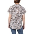 thumbnail image 3 of NY Collection Women's Short Rolled Sleeve Button Front Blouse, 3 of 4