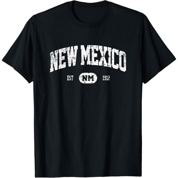 Vintage New Mexico T-Shirt Retro Varsity Style State Souvenir Graphic Tee for Men and Women Distressed Collegiate Apparel