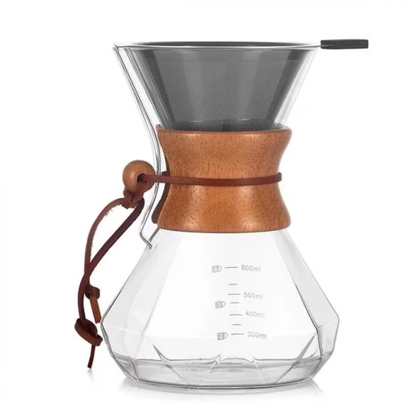 13.5OZ Pour-Over Coffee Pot with Heat-Resistant Glass Sharing Jug and Filter Home Coffee Set for Cold Brew and Pour-Over Brewing Milk Tea Pot, Gift for Coffee Lovers