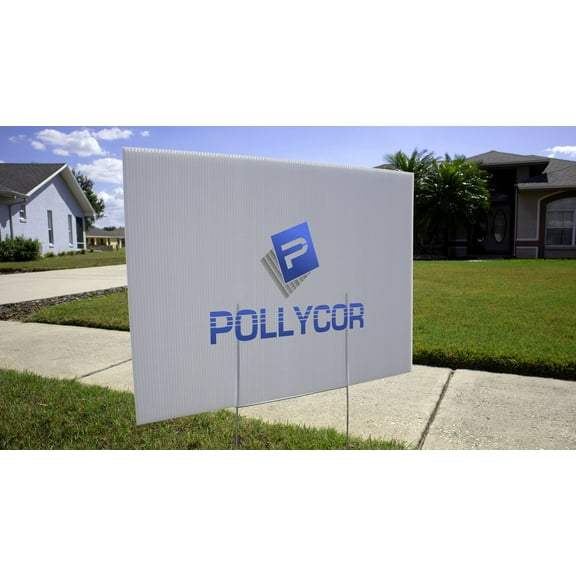 Pollycor Blank Corrugated Polypropylene Plastic Yard Signs. Great for Business Signage, Garage Sales, Real Estate, House Party, DIY. 24" x 18" Pack of 100