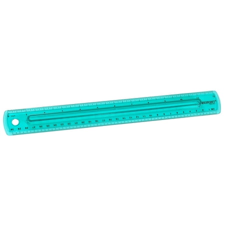 Westcott 12" Acrylic Finger Grip Ruler, 1.0 CT, Teal