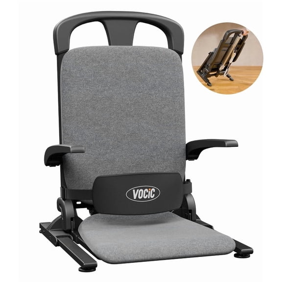 Upgrade Electric Floor Lift for Elderly Falls, Heavy Duty Lift Chair with T-stabilized Base, Help You Get Up from Floor, Support Up to 440 LBS, AX15 (Gray)